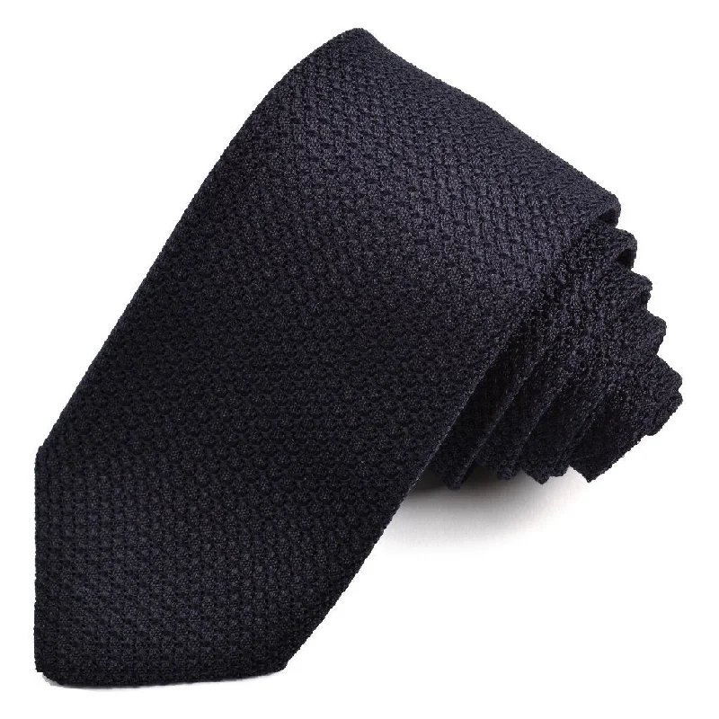 Solid Garza Grossa Grenadine Italian Silk Tie in Navy by Dion Neckwear Modern Men's Geometric