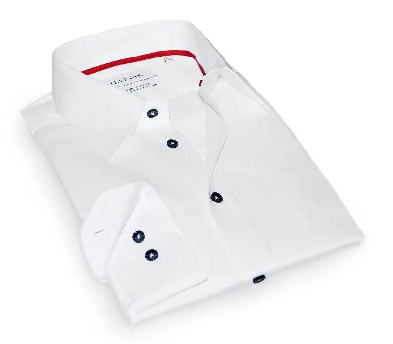 White Shirt // White // Contemporary Fit (Regular) Traditional Men's Wool