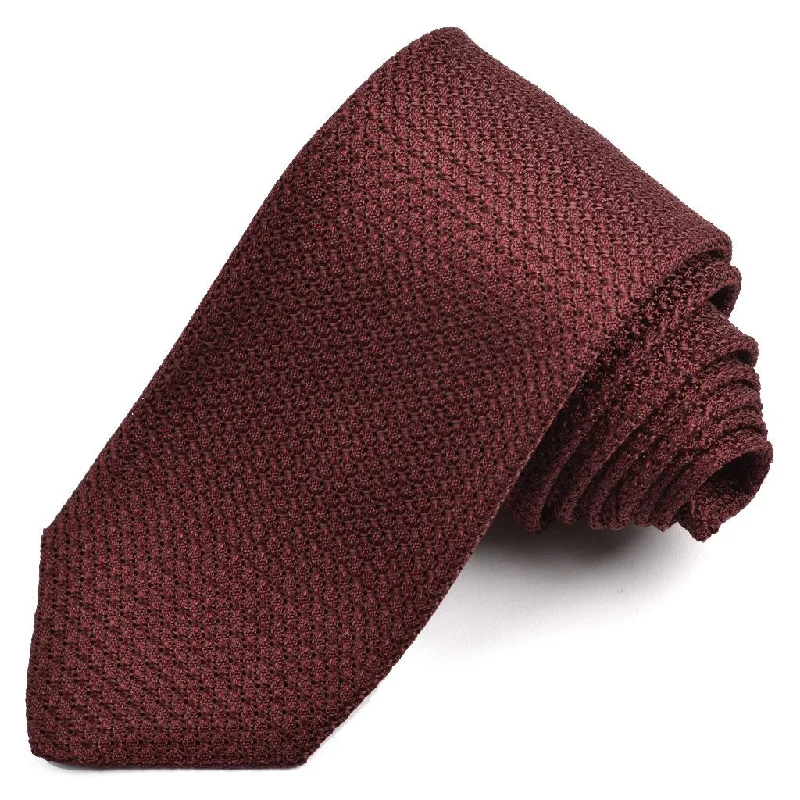 Solid Garza Grossa Grenadine Italian Silk Tie in Burgundy by Dion Neckwear Polished Men's Silk