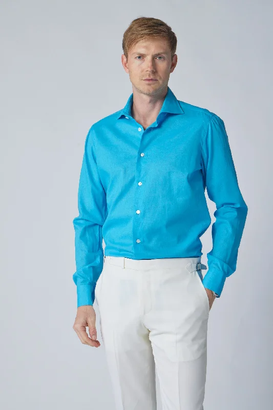 Aqua Textured Linen Shirt Bold Men's Animal