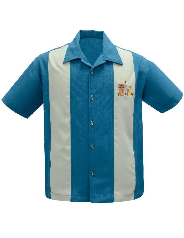 The Mickey Bowling Shirt in Pacific Sharp Men's Italian