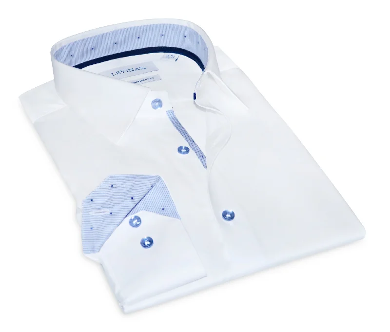 Gordon Button-Up Shirt With Contrast Details // White // Contemporary Fit (Regular) Modern Men's 