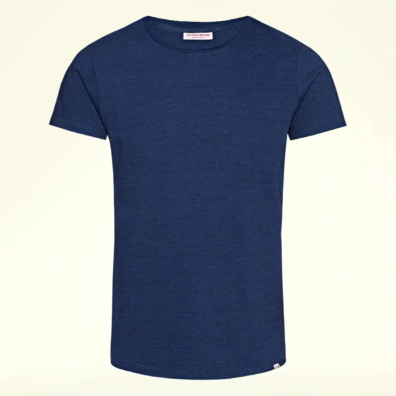 OB-T Tailored Fit Crew Neck T-Shirt in Denim Casual Men's Loose