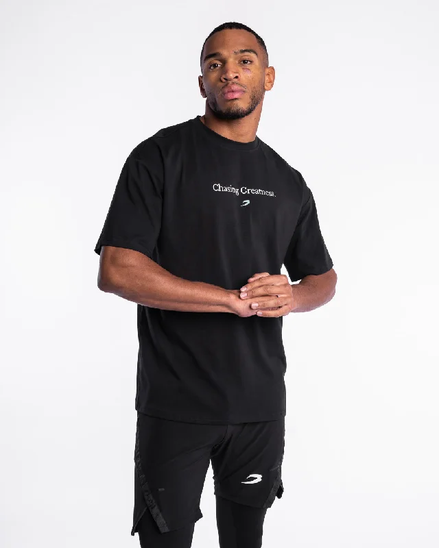 Chasing Greatness Oversized T-Shirt - Black Earthy Men's Sustainable 