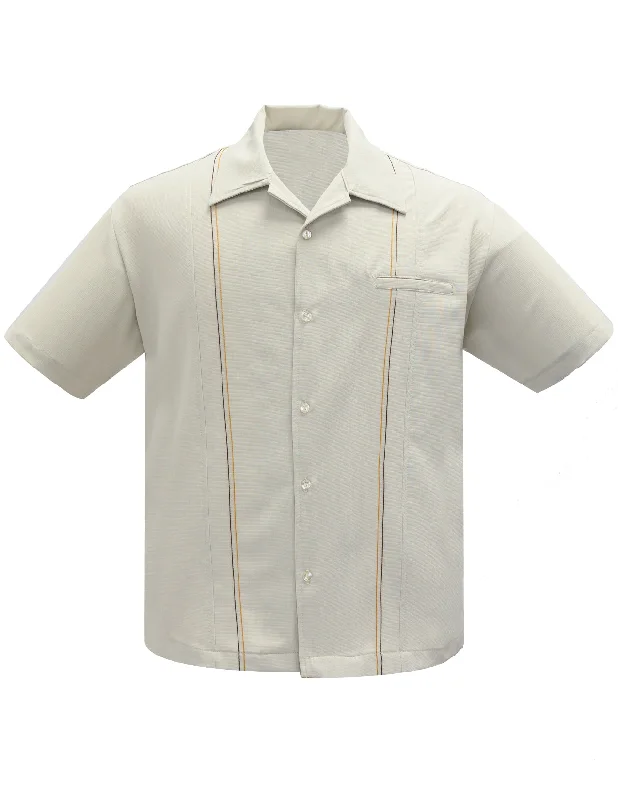 The Harold Bowling Shirt in Stone Sharp Men's Italian