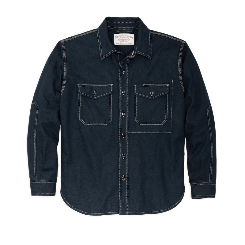 FILSON DENIM WORK SHIRT IN MID-WASH INDIGO Refined Men's Hand