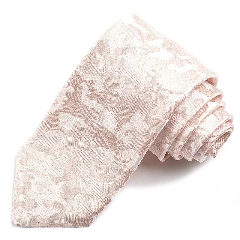 Tonal Blush Pink Camouflage Woven Silk Jacquard Tie by Dion Neckwear Cool Men's Skate