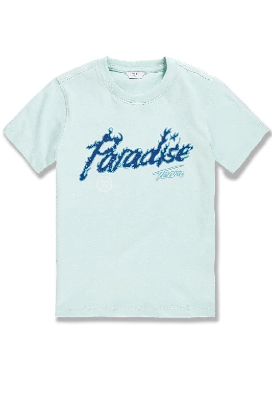 Kids Paradise Tour T-Shirt (Powder Blue) Rugged Men's Outdoor 