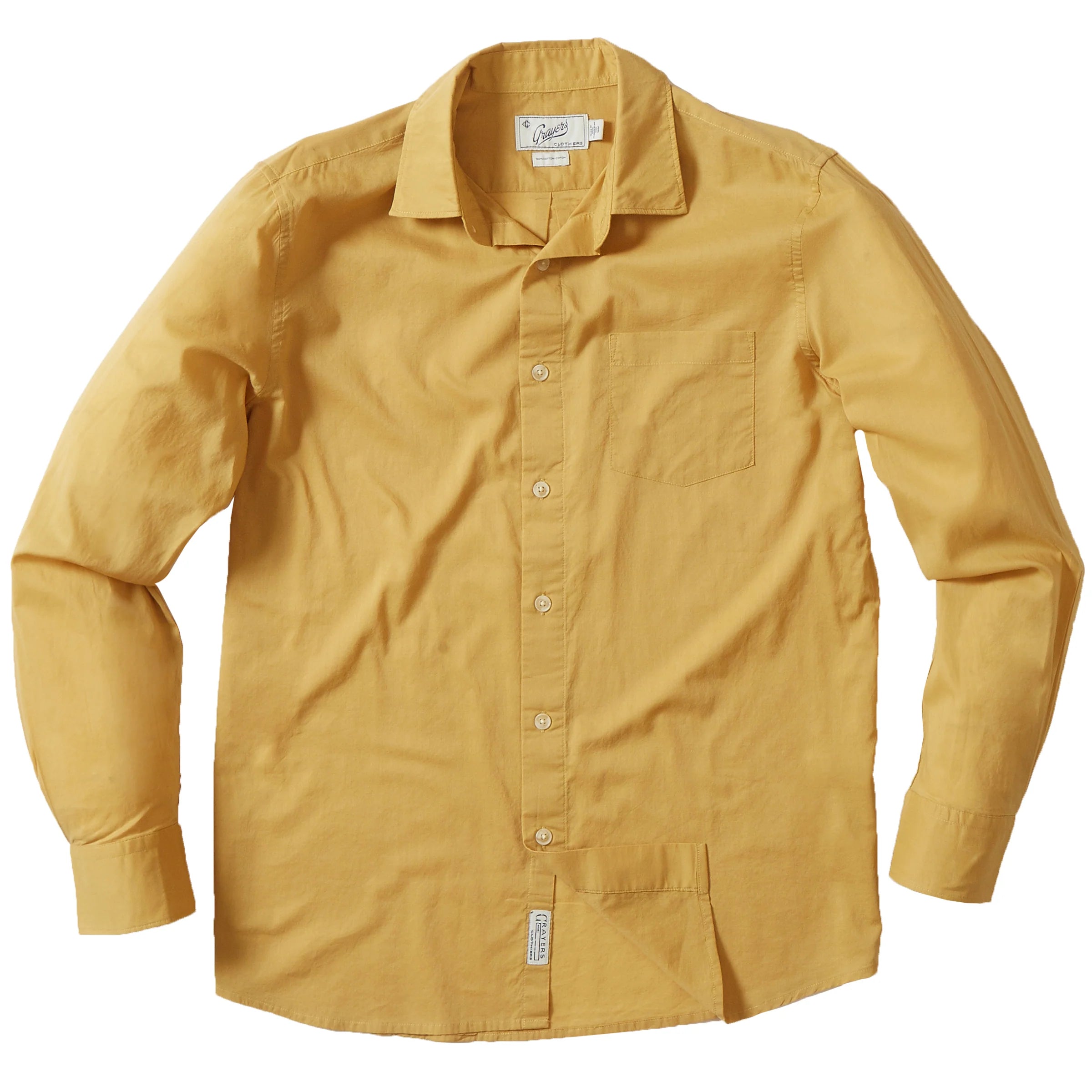 GRAYERS PORTOFINO POPLIN SHIRT IN CURRY Organic