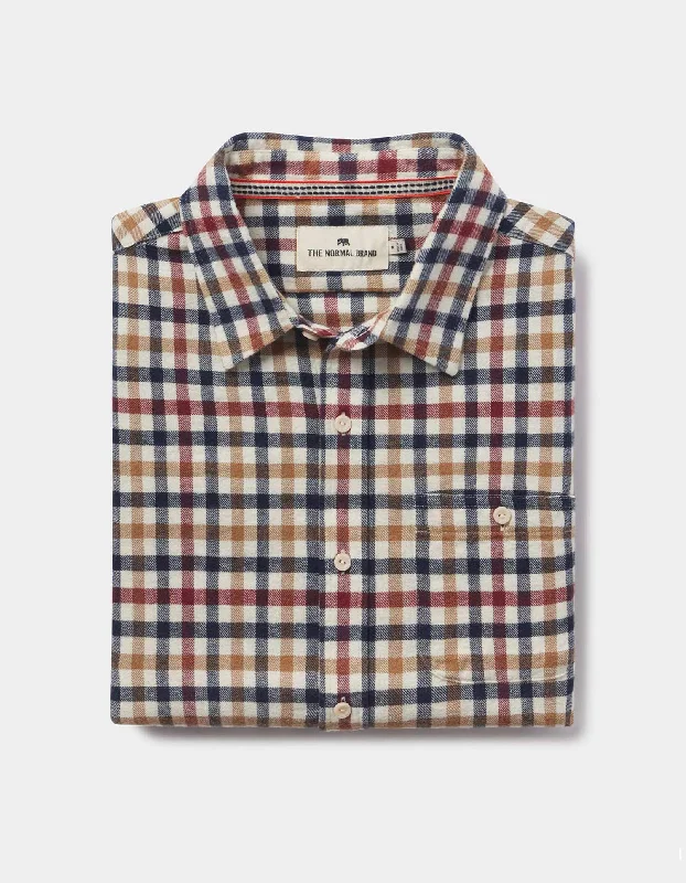 THE NORMAL BRAND HUDSON DOUBLE BRUSHED FLANNEL SHIRT IN HARVEST PLAID Athletic Men's High