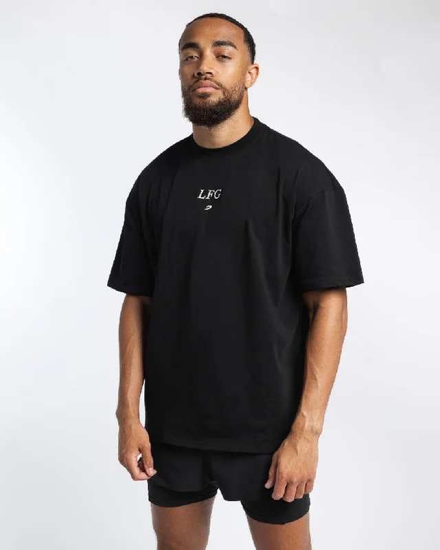 Tunero Oversized T-Shirt - Black Sleek Men's Metallic