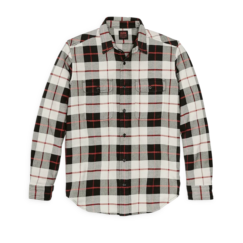 FILSON VINTAGE FLANNEL WORK SHIRT IN NATURAL/CHARCOAL Artistic Men's Hand