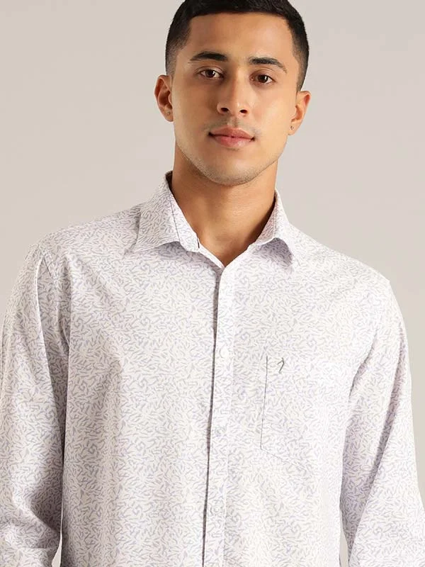 Men Printed Full Sleeve Cotton Blend Shirt Traditional Men's Country