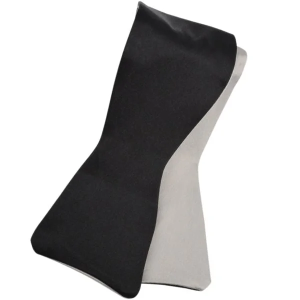 Solid Reversible Silk Jacquard Bow Tie in Black and Silver by Dion Neckwear Refined Men's Velvet