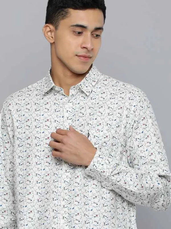 Men Printed Full Sleeve Cotton Blend Shirt Refined Men's Hand