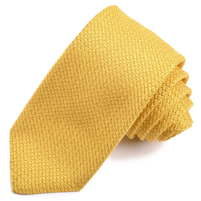 Solid Garza Grossa Grenadine Italian Silk Tie in Gold by Dion Neckwear Dynamic Men's Moto