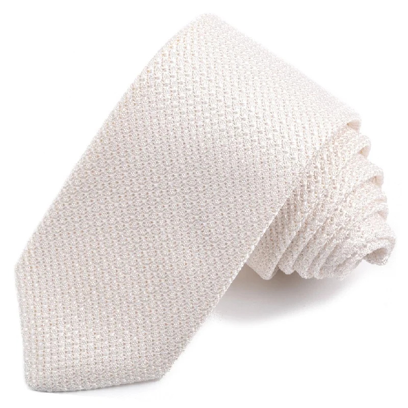 Solid Garza Grossa Grenadine Italian Silk Tie in White by Dion Neckwear Sharp Men's Italian