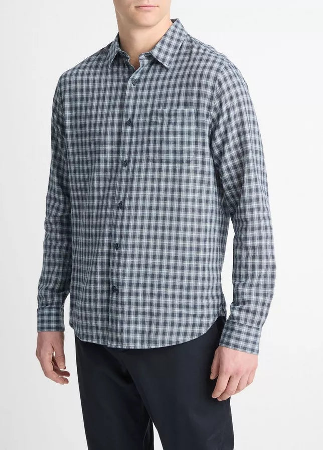 Summit Plaid Long Sleeve Monochromatic Office Style