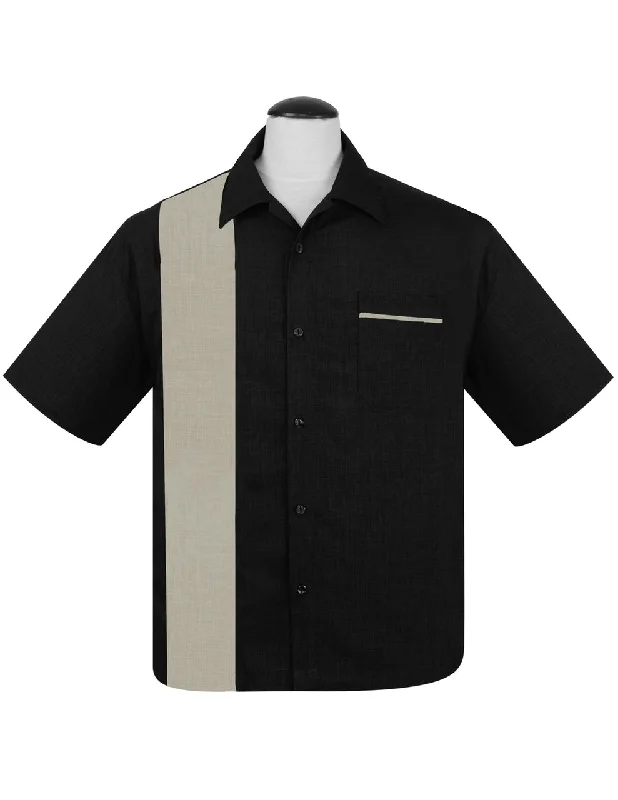 PopCheck Single Panel Bowling Shirt in Black/Sage Athletic Men's Compression