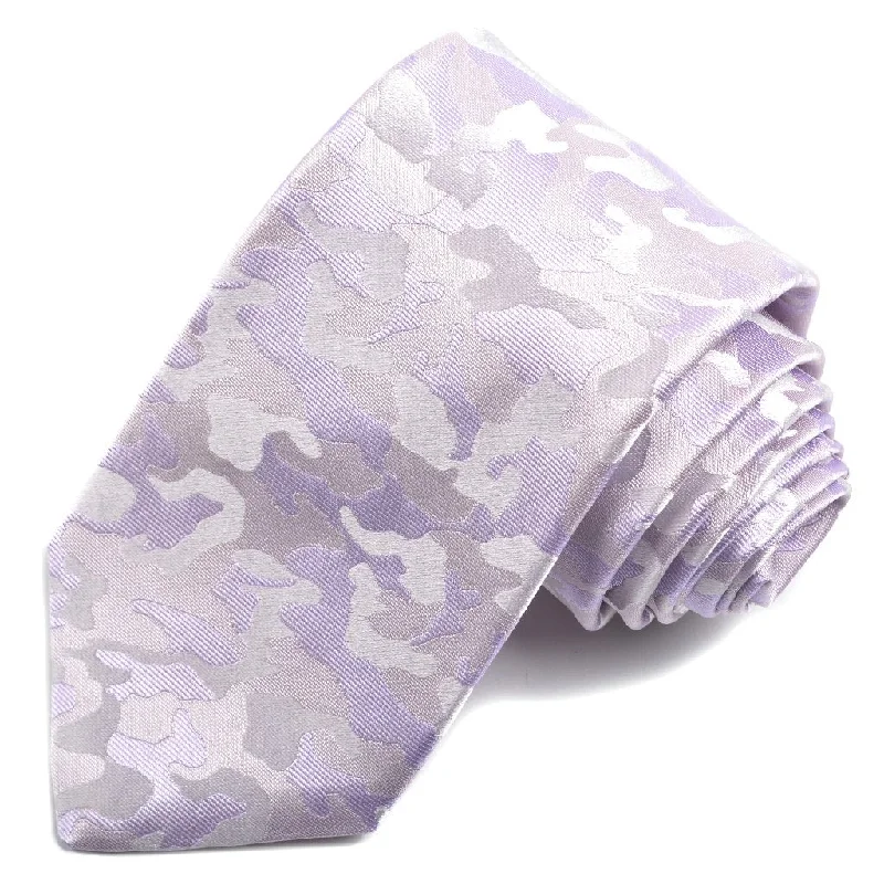 Tonal Lilac Camouflage Woven Silk Jacquard Tie by Dion Neckwear Trendy Men's Scandinavian