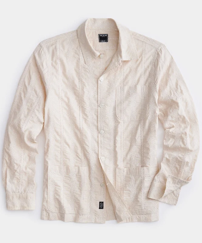 TODD SNYDER JAPANESE FLORAL VINE CHORE SHIRT IN NATURAL Classic Men's Pin