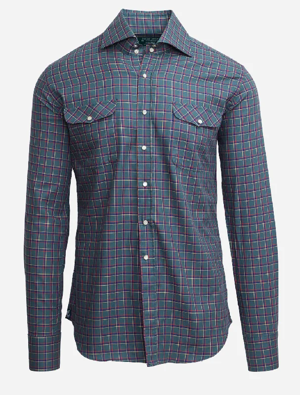 Plaid Kacey Field Shirt in Green/Red Plaid Lumberjack