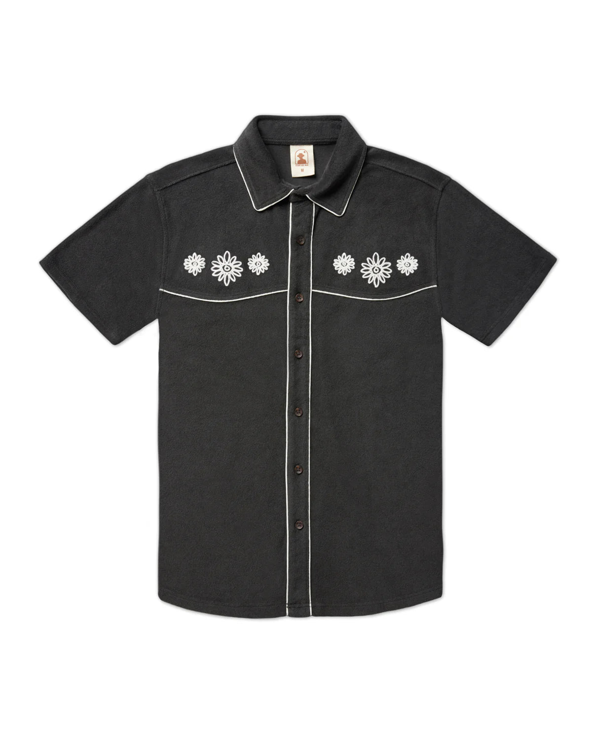 DANDY DEL MAR THE GAUCHO TERRY CLOTH SHIRT IN ONYX Modern Men's 