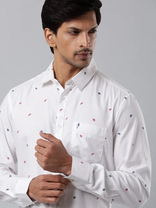 Men Printed Full Sleeve Cotton Blend Shirt Minimalist Men's Casual 