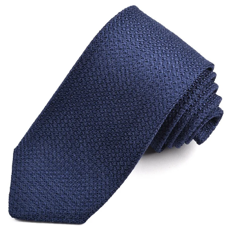 Solid Garza Grossa Grenadine Italian Silk Tie in Marine Blue by Dion Neckwear Confident Men's High