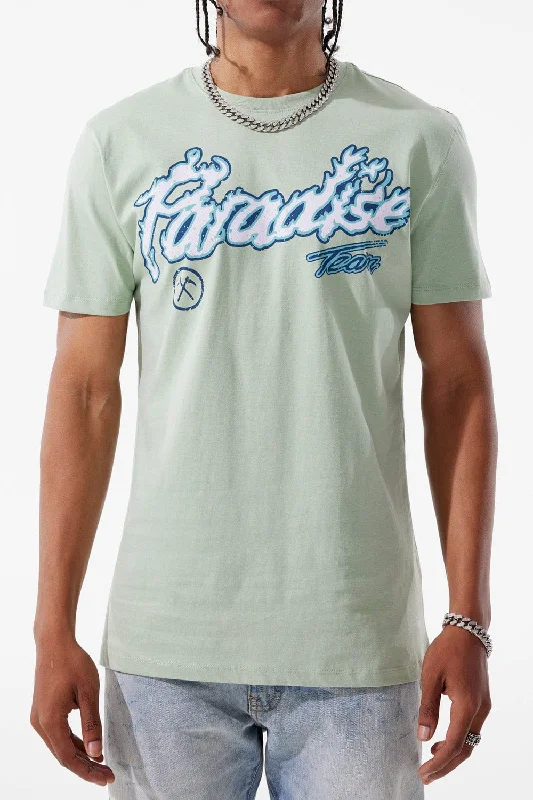 Paradise Tour T-Shirt (Light Sage) Polished Men's Silk