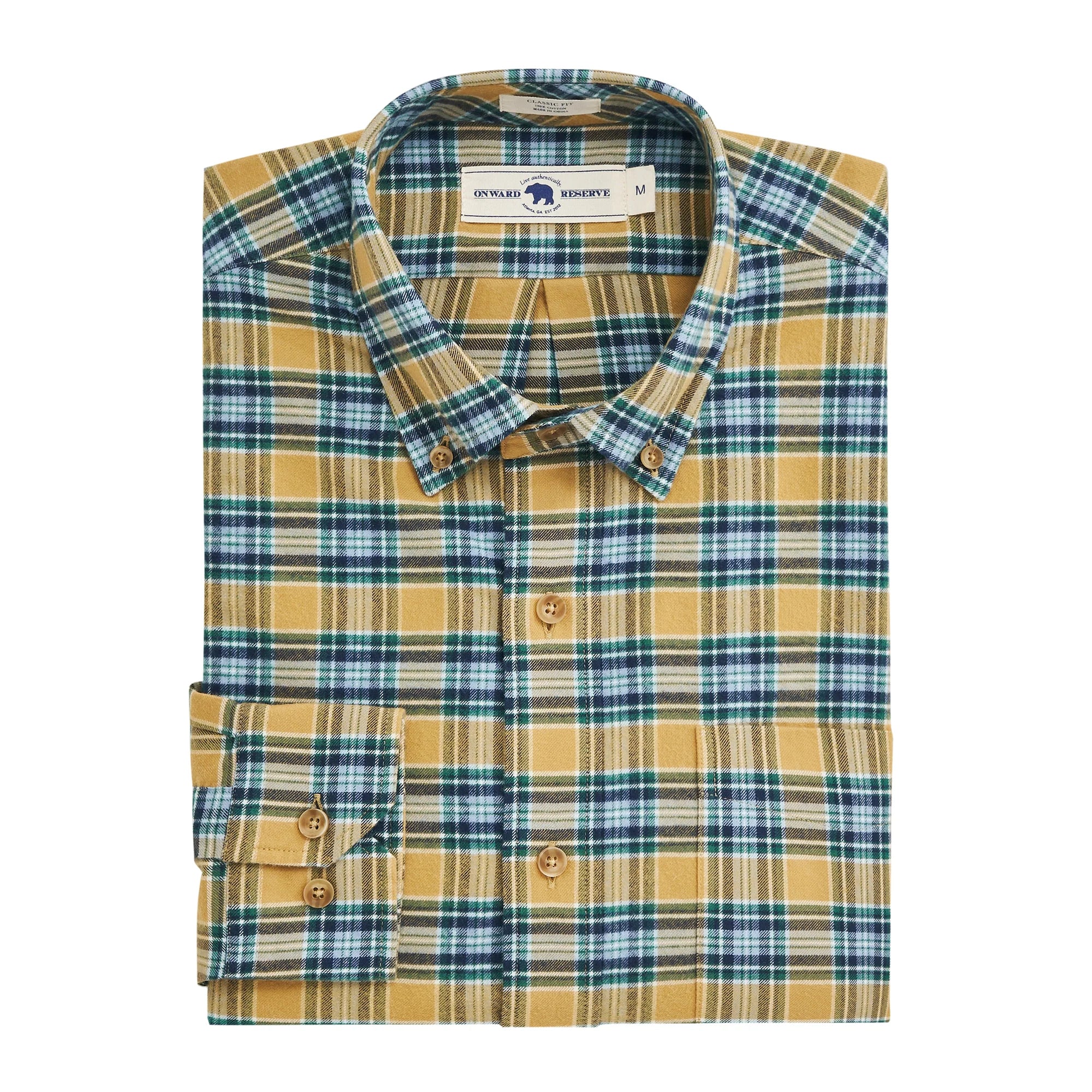 ONWARD RESERVE MORELANDS FEATHERWEIGHT FLANNEL IN HONEY MUSTARD Classic Men's Pin