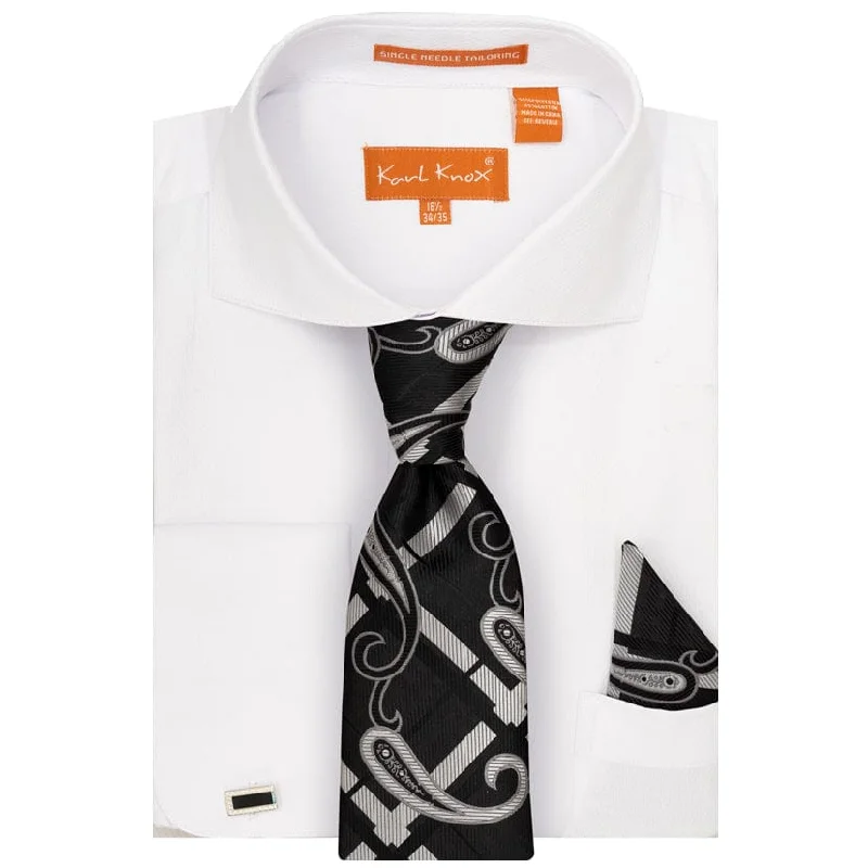 KARLKNOX SHIRT, TIE, HANKY &CUFFLINKS/Sx4527 Unique Men's Patch