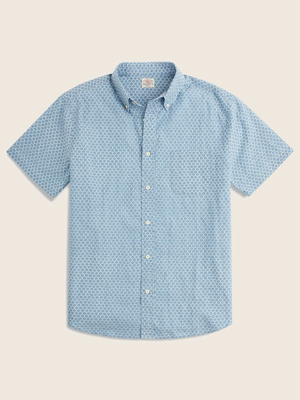 FAHERTY SHORT-SLEEVE PLAYA SHIRT IN FISHSCALE REDUX Adventure