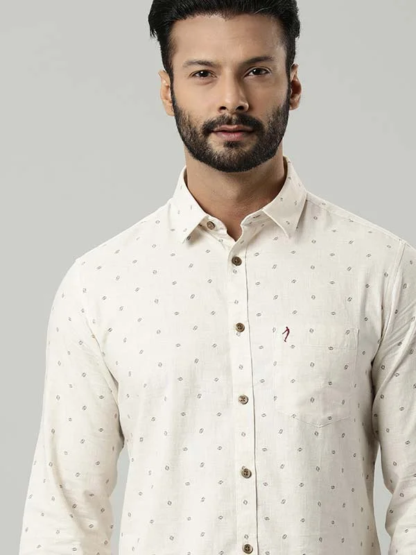 Men Printed Full Sleeve Cotton Shirt Tailored