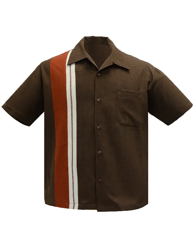 The Charles Bowling Shirt in Brown/Rust/Stone Artistic Men's Avant