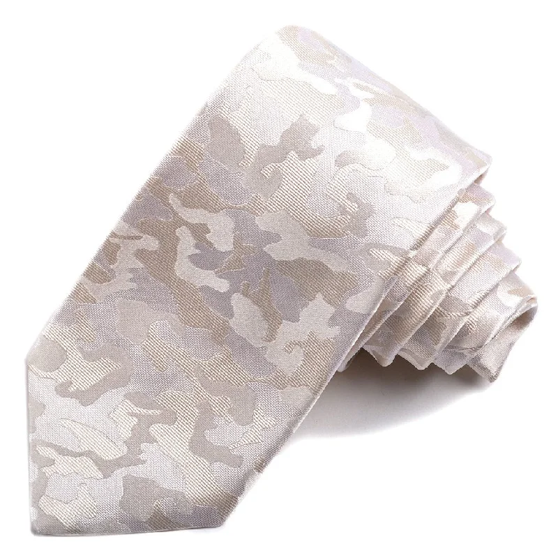 Optical White Camouflage Woven Silk Jacquard Tie by Dion Neckwear Artistic Men's Avant