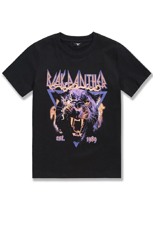 Kids Blak Panther T-Shirt (Black) Artistic Men's Hand