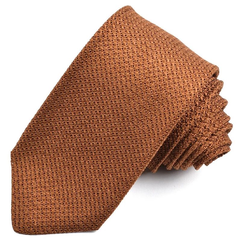 Solid Garza Grossa Grenadine Italian Silk Tie in Dark Tan by Dion Neckwear Stylish Men's Tropical 