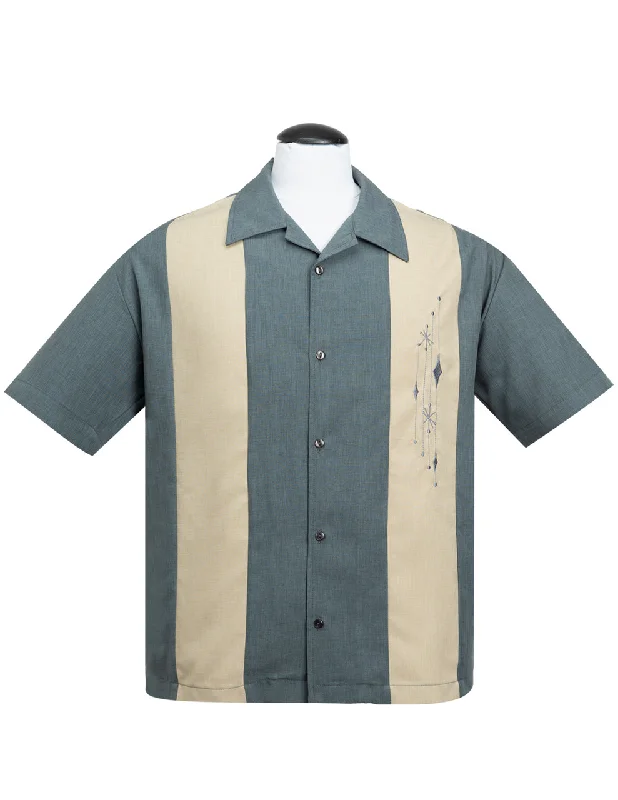 Mid Century Marvel Bowling Shirt in Charcoal Rugged Men's Outdoor 