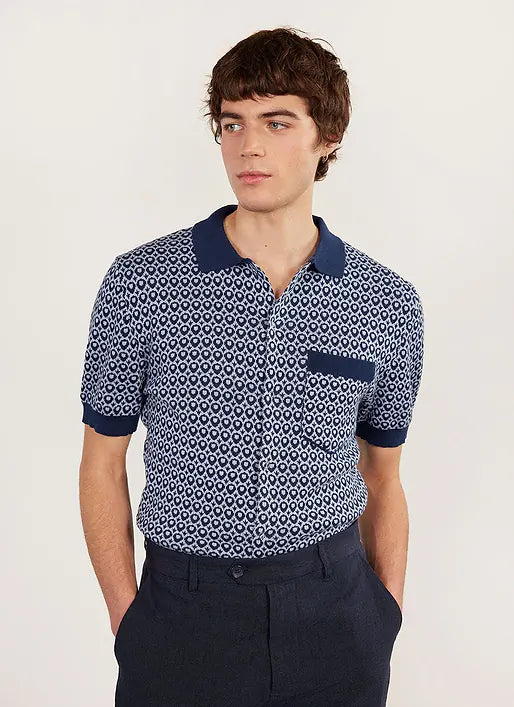 PERCIVAL CASA PICCANTE SHIRT IN BLUE JACQUARD Trendy Men's Oversized