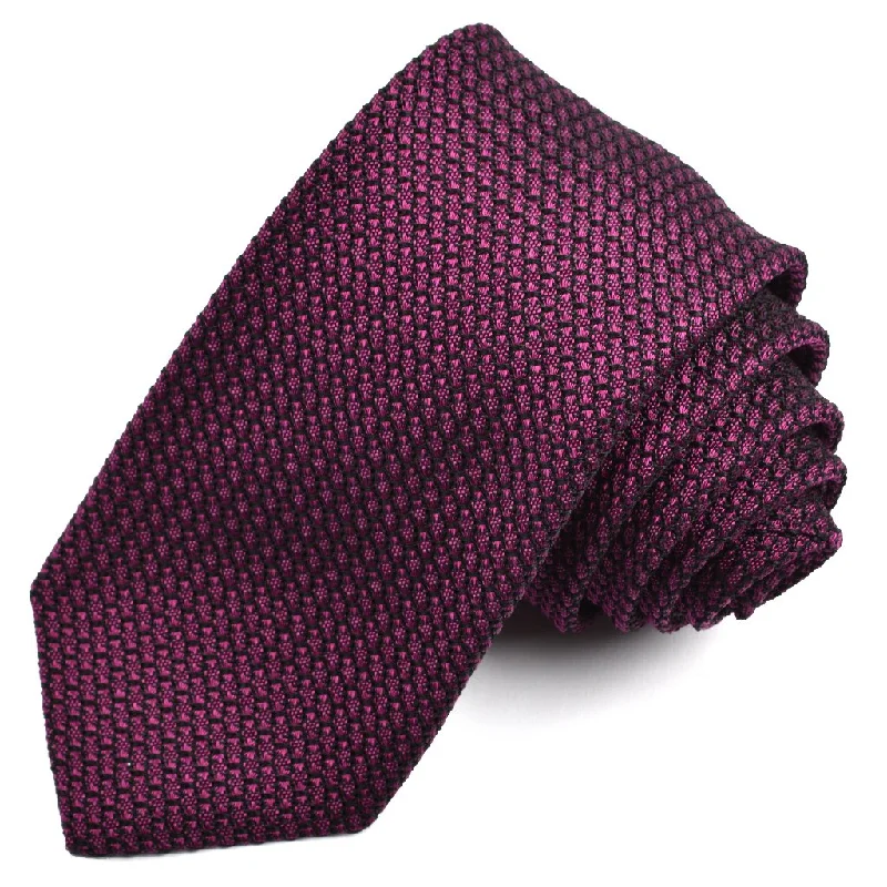 Solid Garza Grossa Grenadine Italian Silk Tie in Eggplant by Dion Neckwear Cclassic Men's Tweed