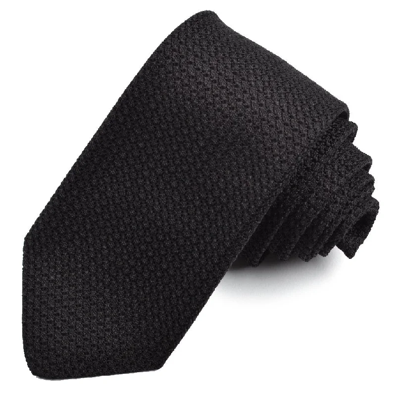 Solid Garza Grossa Grenadine Italian Silk Tie in Black by Dion Neckwear Rugged Men's Outdoor 