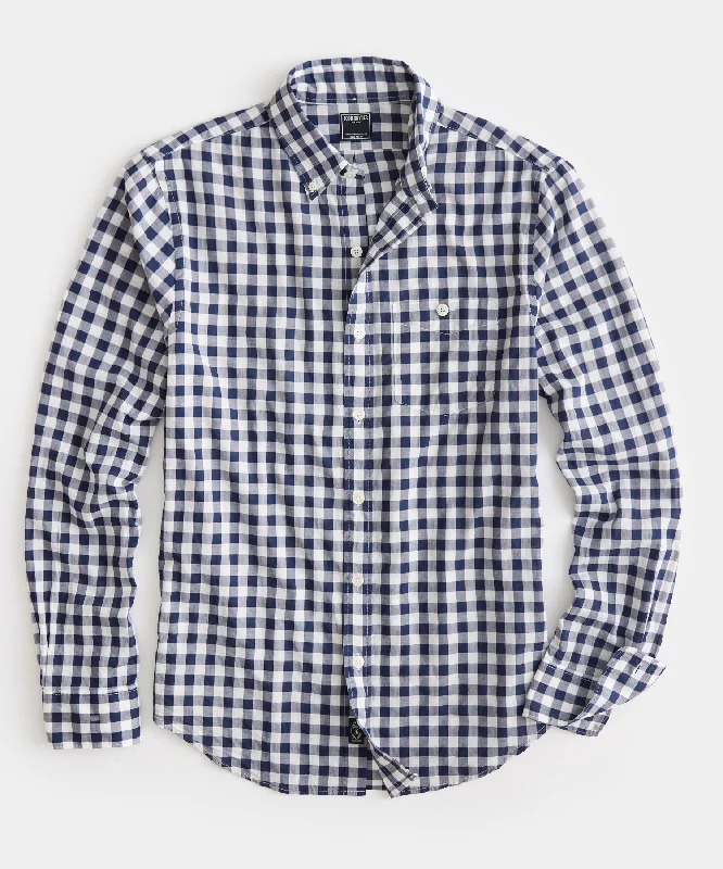 TODD SNYDER SUMMER WEIGHT FAVORITE SHIRT IN BLUE GINGHAM Organic