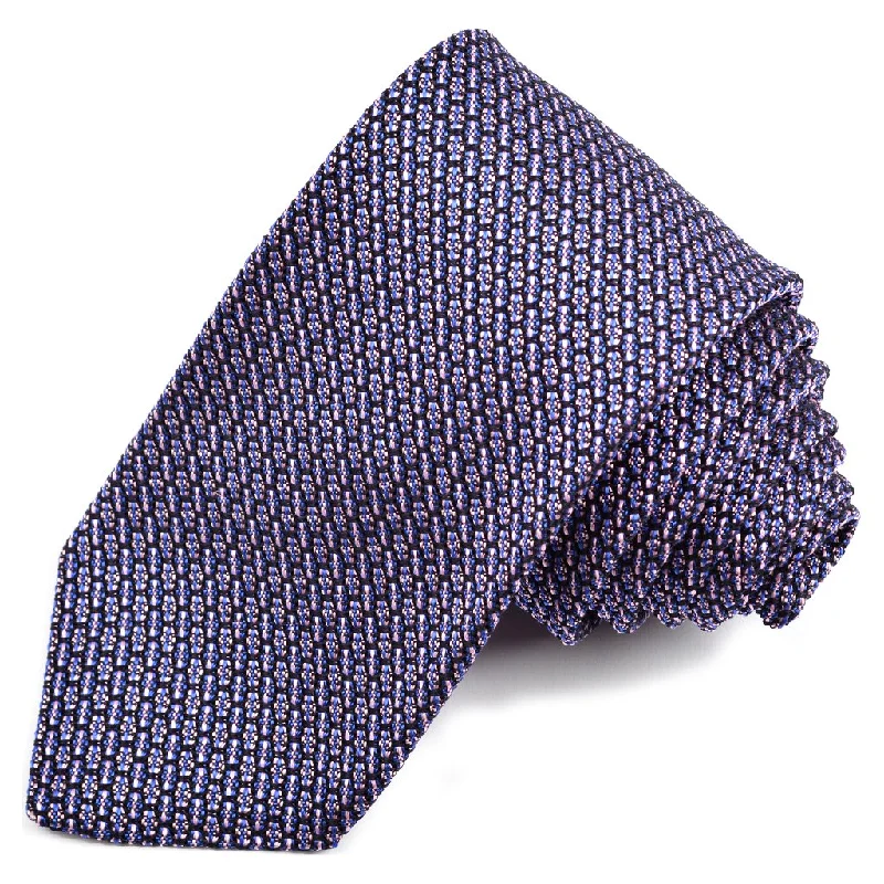 Multi Solid Garza Grossa Grenadine Italian Silk Tie in Navy, Royal, and Pink by Dion Neckwear Elegant Men's Formal 