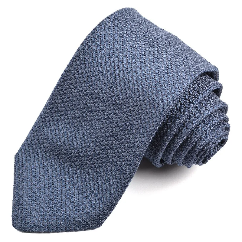 Solid Garza Grossa Grenadine Italian Silk Tie in Steel Blue by Dion Neckwear Bold Men's Animal