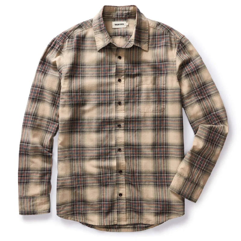 TAYLOR STITCH THE CALIFORNIA IN DUNE PLAID BRUSHED COTTON TWILL Sporty Men's Athleisure 