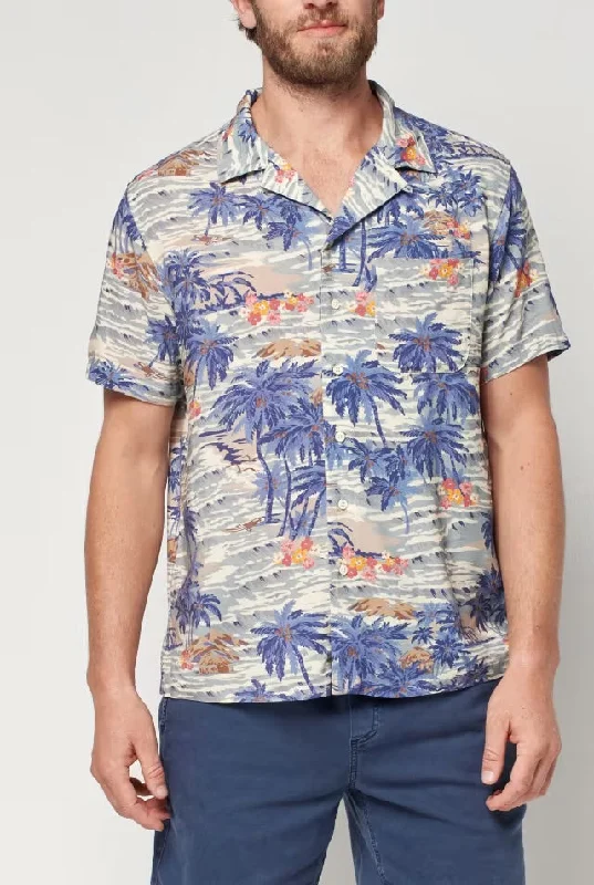 FAHERTY LINEN LAGUNA SHIRT IN SOUTH PACIFIC SWELL Stylish Men's Neon