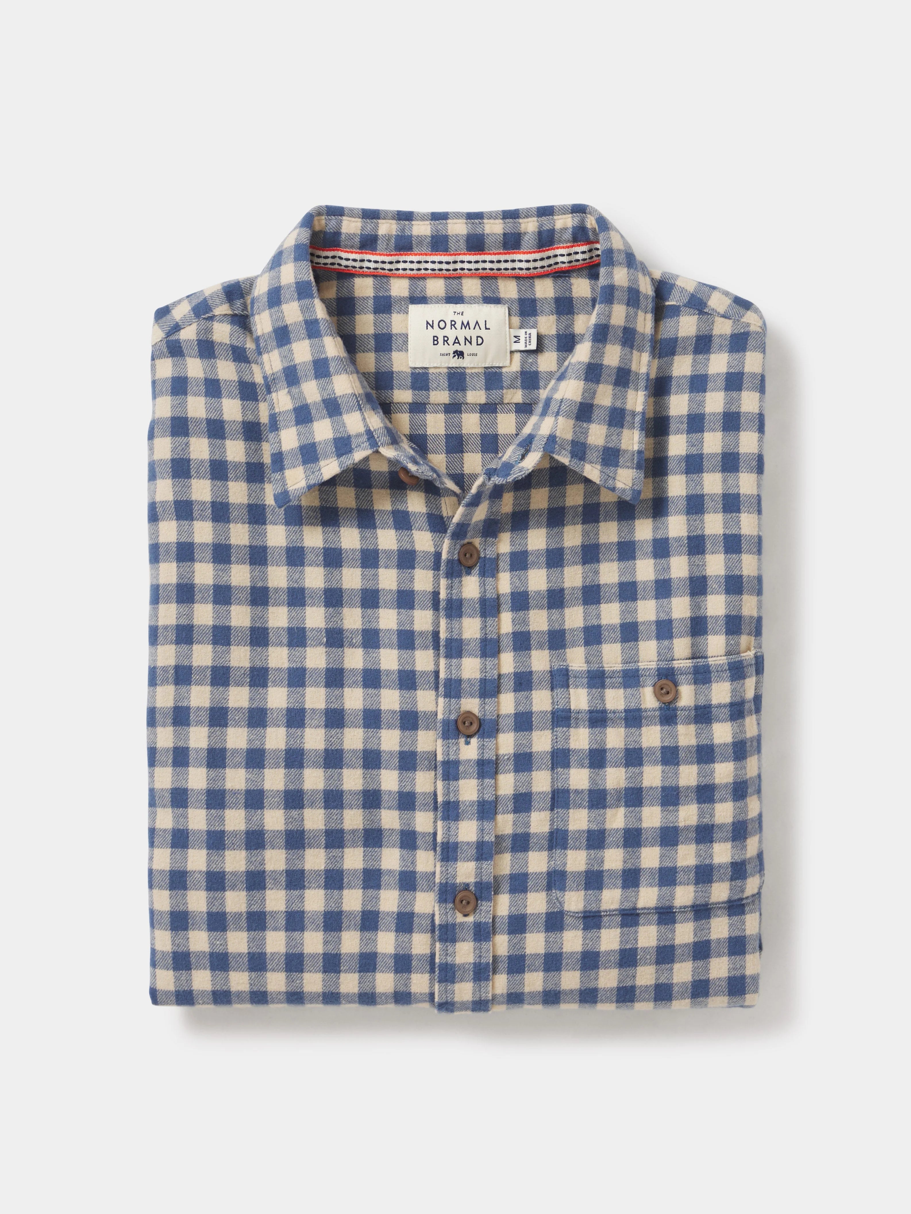 THE NORMAL BRAND HUDSON DOUBLE BRUSHED FLANNEL SHIRT IN KHAKI PLAID Cclassic Men's Tweed