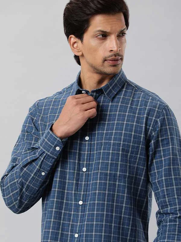 Men Fairtrade Checked Full Sleeve Cotton Stretch Shirt Sporty Men's Athleisure 