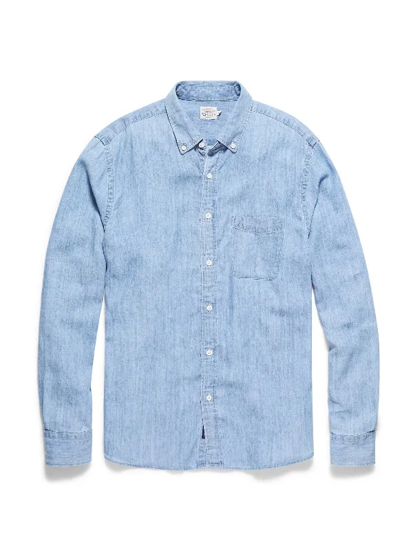 FAHERTY THE TRIED AND TRUE CHAMBRAY SHIRT Unique Men's Upcycled